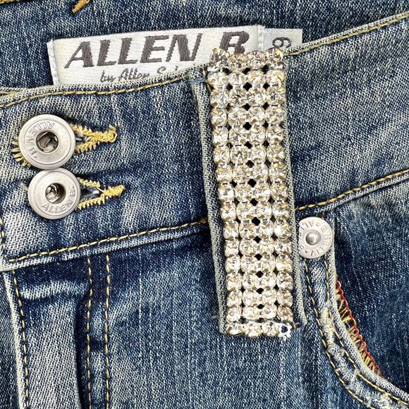 ALLEN B By Allen Schwartz Cropped Rhinestone Bling Jeans Size 29 - Picture 2 of 11